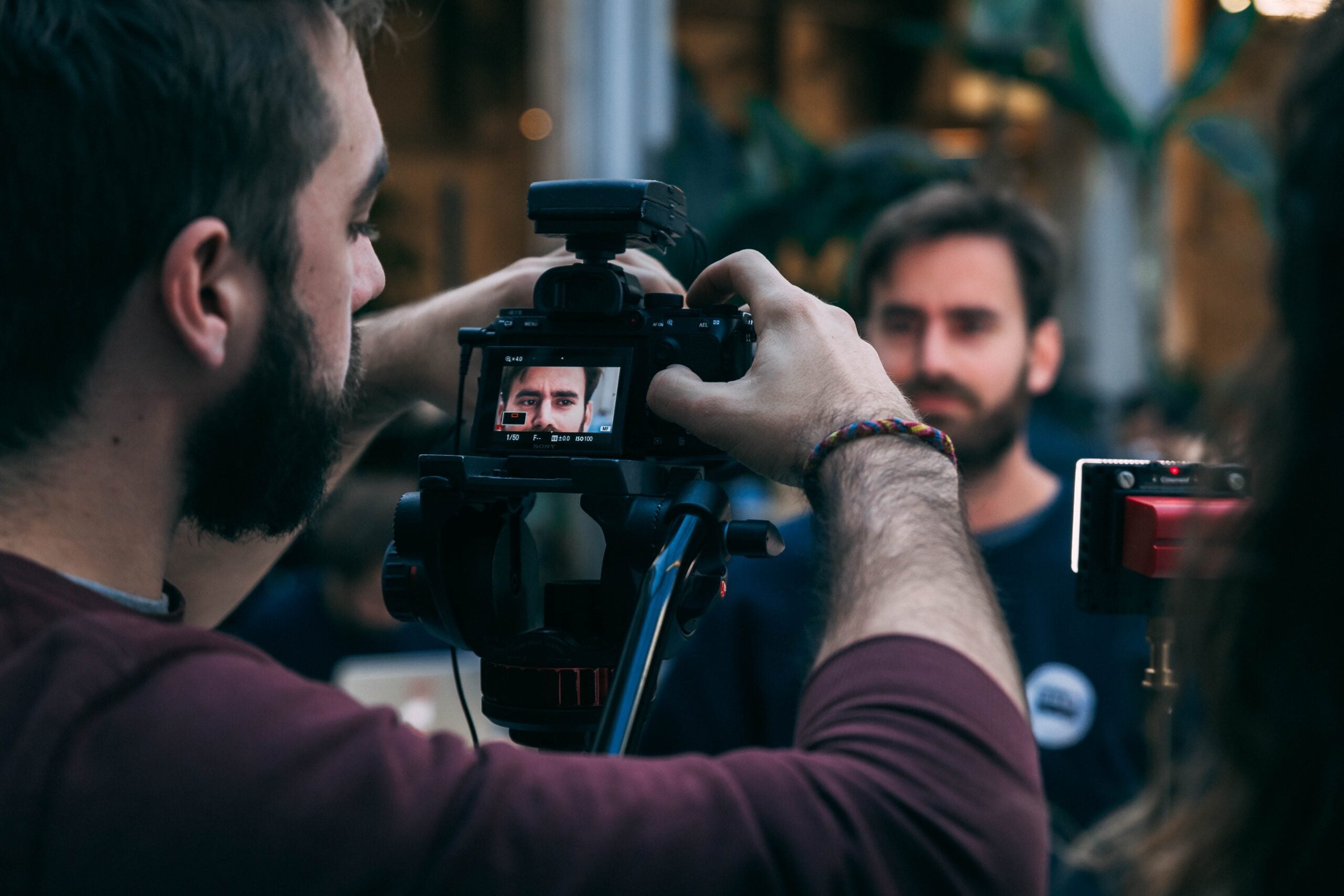 Filming interview with man where to find background music for videos