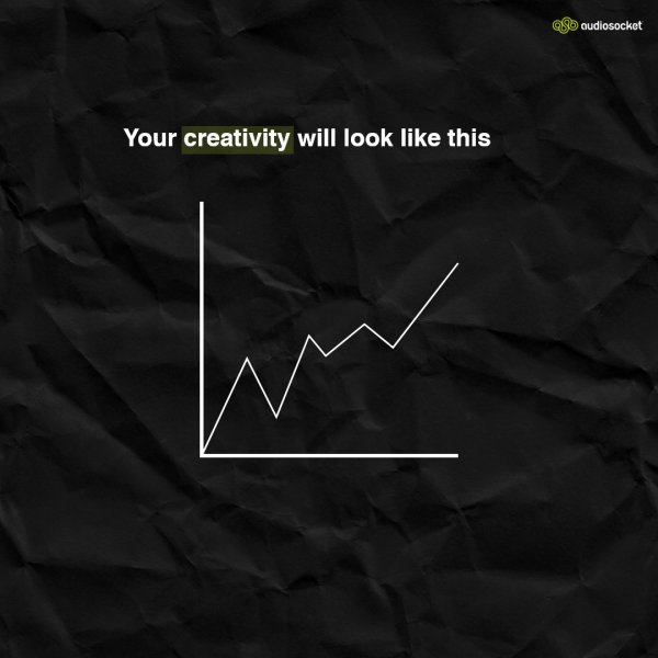 Creativity for content creators infographic graph progress motivational creation