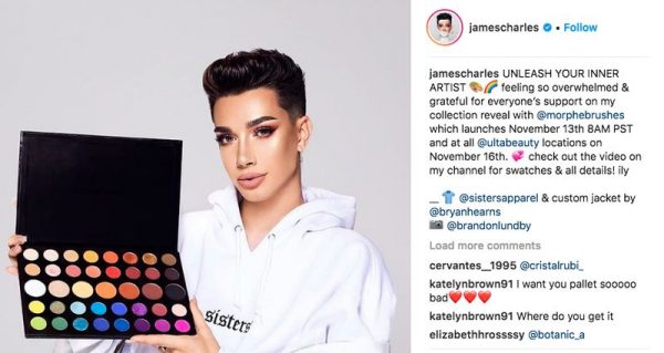 James charles morphe collaboration influencer vs content creator youtube instagram marketing